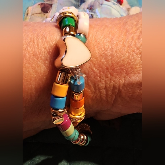 Colorful beaded stretchy bracelet, double bracelet, "Always and Forever … - Picture 3 of 6